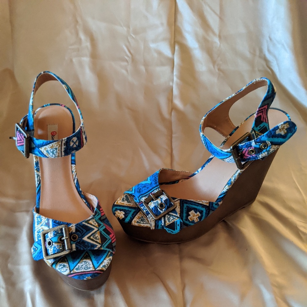 Brand new blue wedges